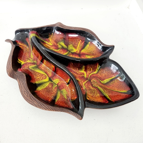 Mid Century CA Pottery Sequoia Ware Divided Serving Dish - Picture 2 of 6